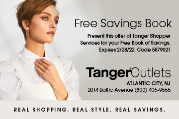 Free Savings Book offer code 5879021 Tanger Outlets Atlantic City - Woman in stylish clothes. 