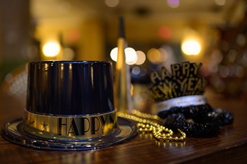 Happy New Year Party favors and hats at Cuba Libre Restaurant and Rum Bar
