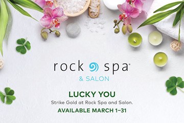 Rock Spa® & Salon at Hard Rock Lucky You Strike Gold at Rock Spa - Available March 1-31.