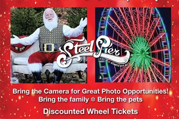 Steel Pier Santa Claus is coming bring the camera for great photo opportunities bring the family bring the pets with discounted wheel tickets.